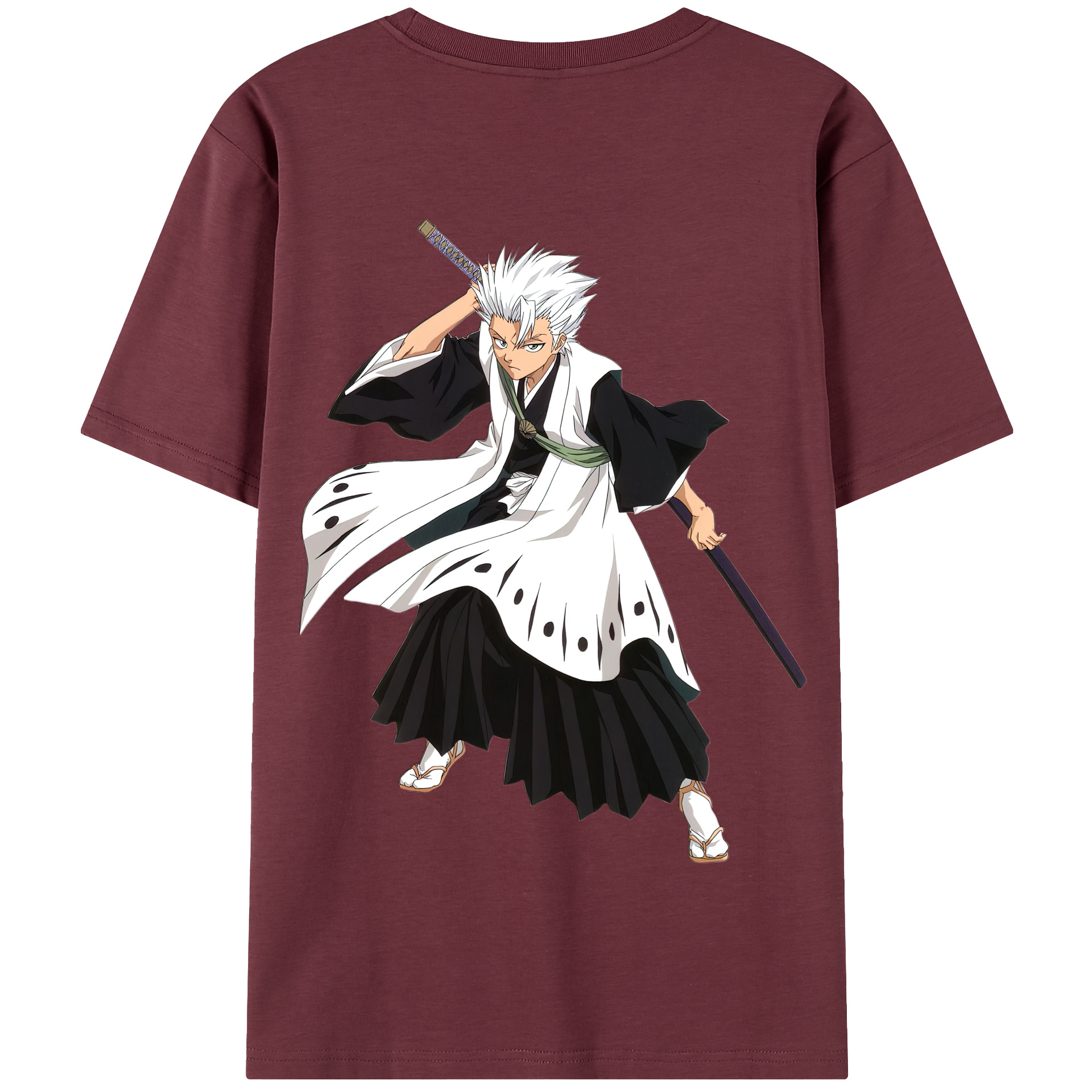 （画像用） ブリーチ 日番谷冬獅郎（ひつがや とうしろう） BLEACH Hitsugaya Toushirou 綿100％半袖Tシャツ（背面プリント）